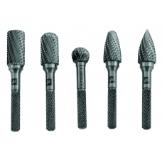 Набор борфрез  5шт тв. сплав. 10мм тип B, C, D, F, G, двойная насечка TRRB100605-2S