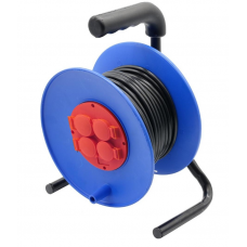 Удлинитель электрический евророзетка катушечный 4 гнезда 30 м силовой КГ 3*2,5 морозостойктй GLANZEN 