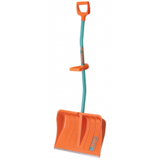 Лопата снеговая 550х380 мм морозоустойчивый пластик алюминиевая рамка эргономичный стальной черенок SIBIR LAMBA 2624