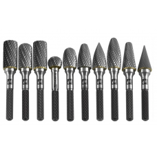 Набор борфрез 10шт тв. сплав.  6 мм тип A, B, C, D, E, F, G, H, L, M двойная насечка TRRB060610-2S