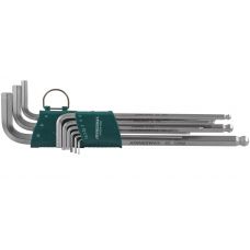 Ключи шестигранные комплект 9 шт размер 1,5-10 мм с шаром JONNESWAY H06SA109S