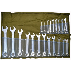 Набор ключей гаечных кольцевых двусторонних прямых КГКП комплект 16 шт размер 6-27 мм тетроновая сумка БМ 971416