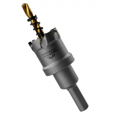 Коронка по металлу твердосплавная с центрирующим сверлом 25мм VERTEXTOOLS 1819-25