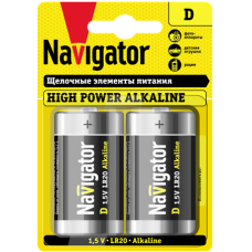 Батарейки тип LR20 NBT-NE--BP2 NAVIGATOR  2шт 94755