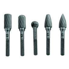 Набор борфрез  5шт тв. сплав.  8мм тип B, C, D, F, G, двойная насечка TRRB080605-2S