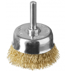 Щетка чашка шпиль 50 мм витая латунь 0,2 ЗУБР 3525-050_z02