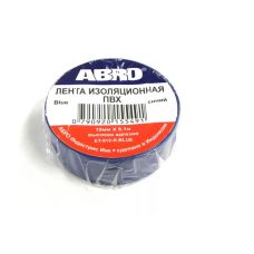 Изолента ПВХ ABRO синяя 19 мм х 9,1 м высокая адгезия ЕТ-912-R-BLUE