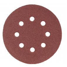 Круг из абразивного волокна 125 мм P80 8 отверстий на ворсовой основе под липучку 5 шт Vira 558006