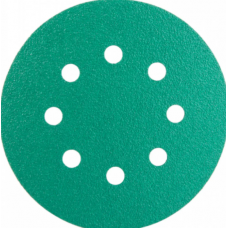 Круг из абразивного волокна 125 мм Р 1200 8 отверстий FILM SUNMIGHT (зеленый круг) 